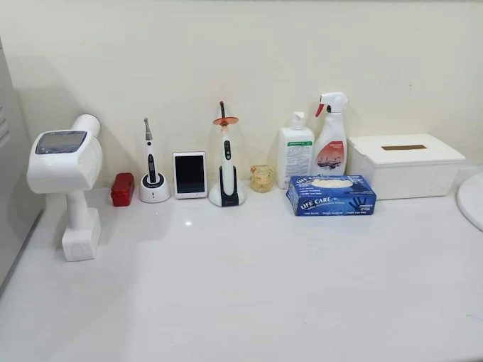 Sterilized clinical equipment at Dr. Talha Dental Clinic